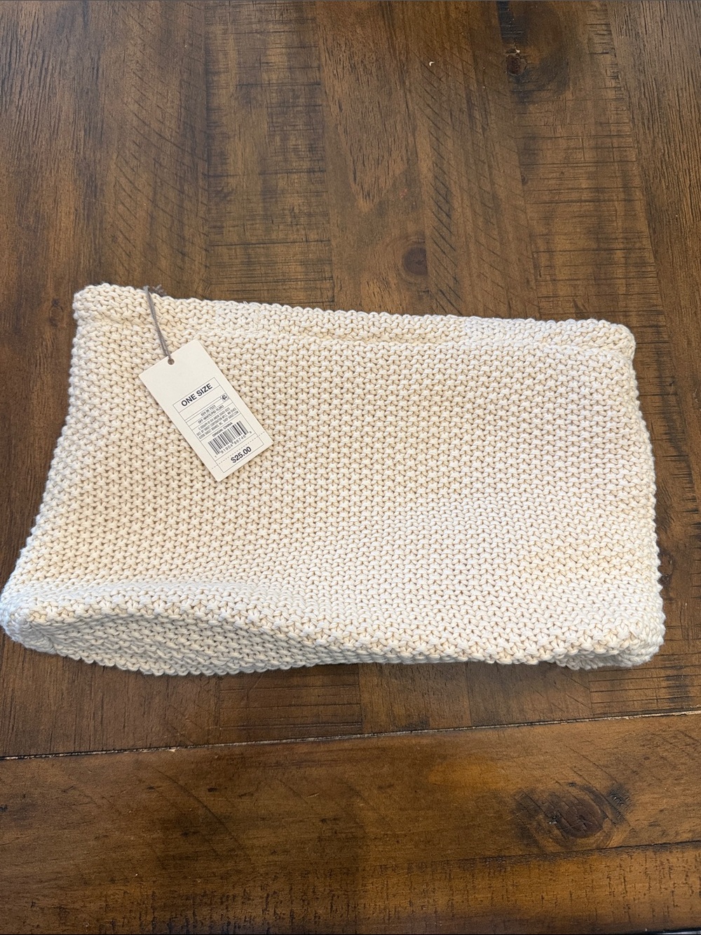 a new day Cream Knit Large Clutch Bag